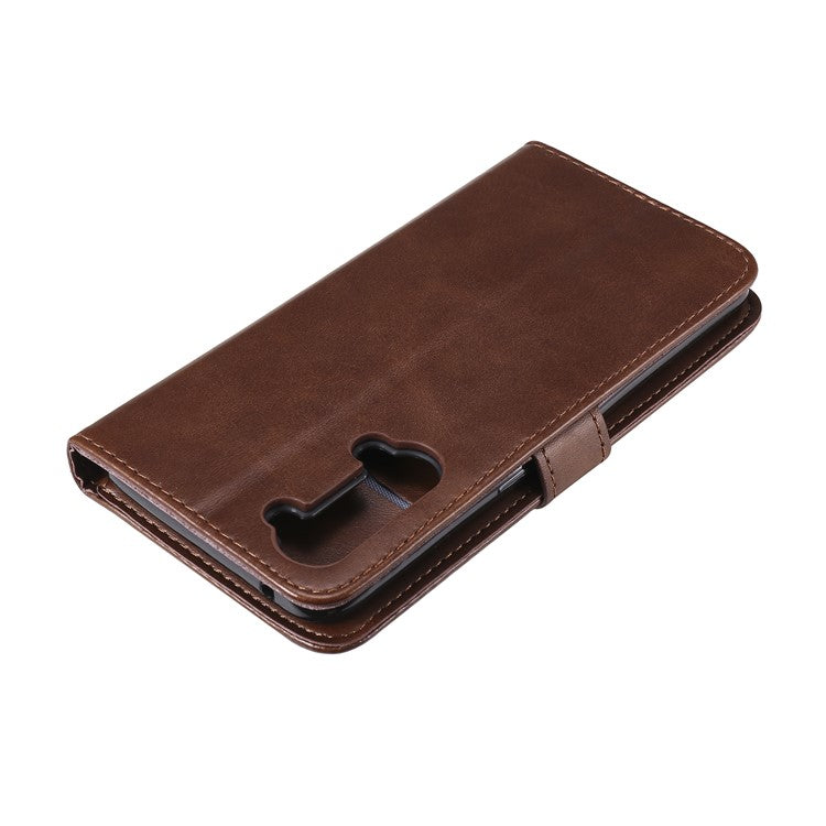 Wallet Zipper Pocket Leather Cover for Oppo Find X2 Lite/Reno3 - Coffee