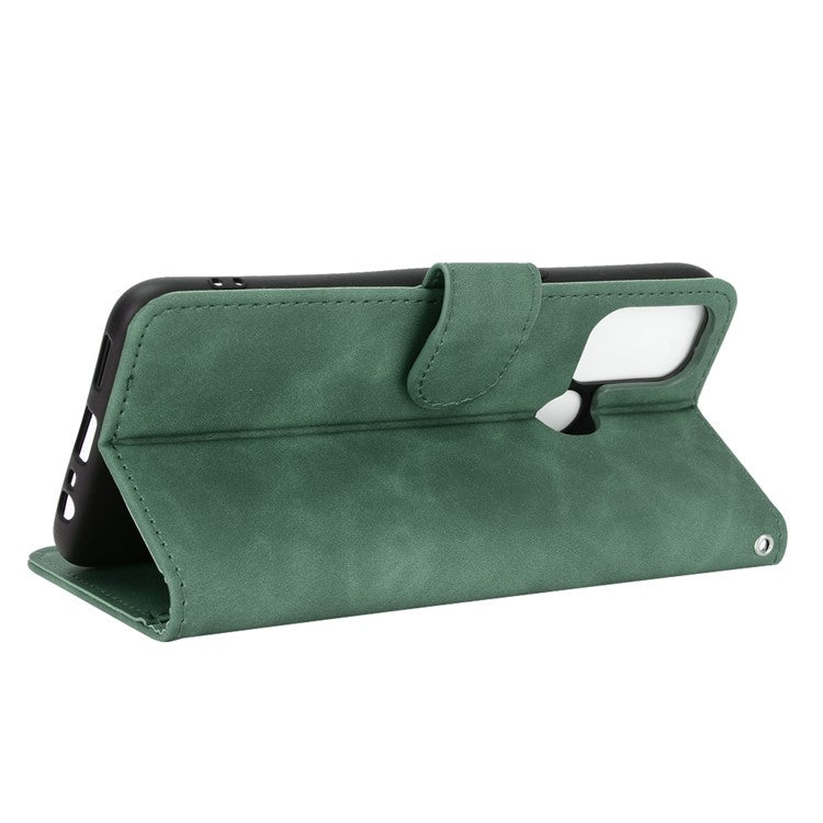 Silky Touch Leather Wallet Case for OPPO A53 (2020)/A32 (2020) - Green
