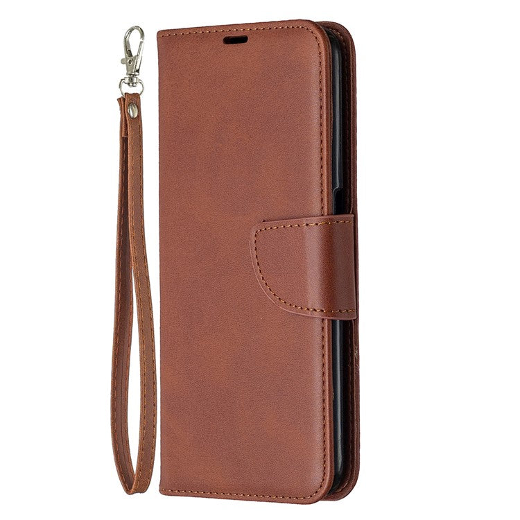 PU Leather Wallet Stand Phone Case for Realme 6 - Dark Brown