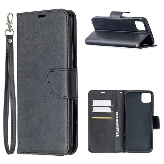 PU Leather Wallet Stand Phone Case for Realme C11 - Black