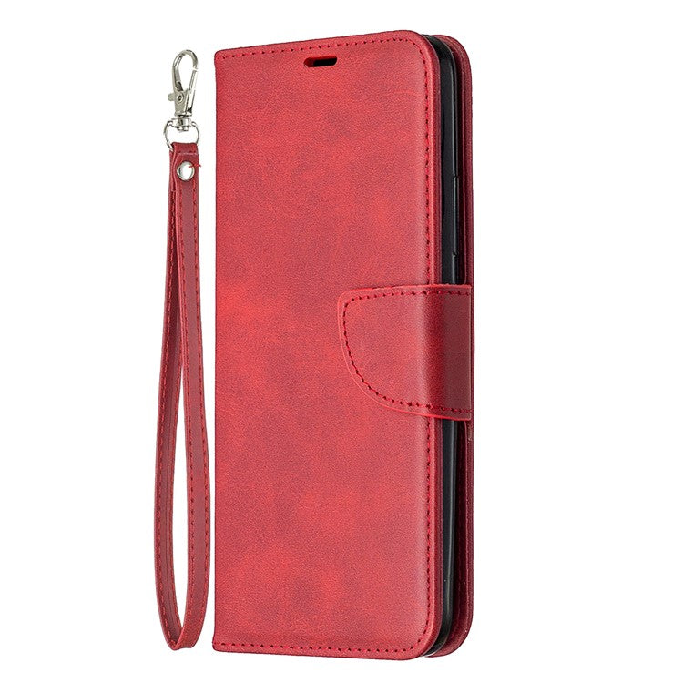 PU Leather Wallet Stand Phone Case for Realme C11 - Red