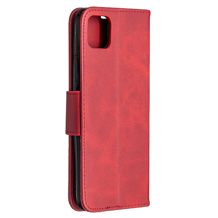 PU Leather Wallet Stand Phone Case for Realme C11 - Red