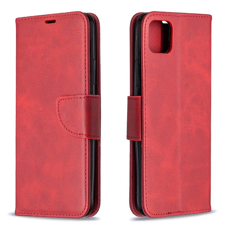 PU Leather Wallet Stand Phone Case for Realme C11 - Red