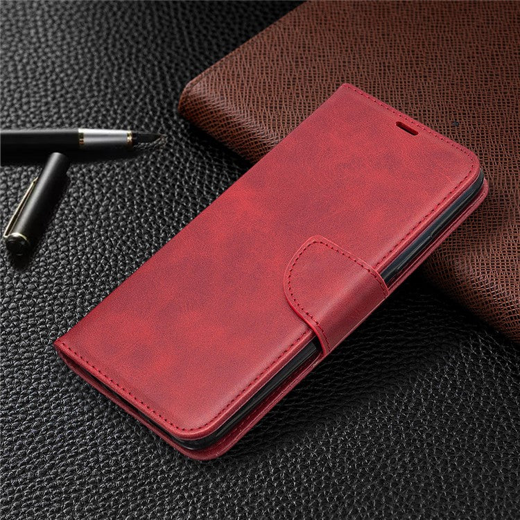 PU Leather Wallet Stand Phone Case for Realme C11 - Red