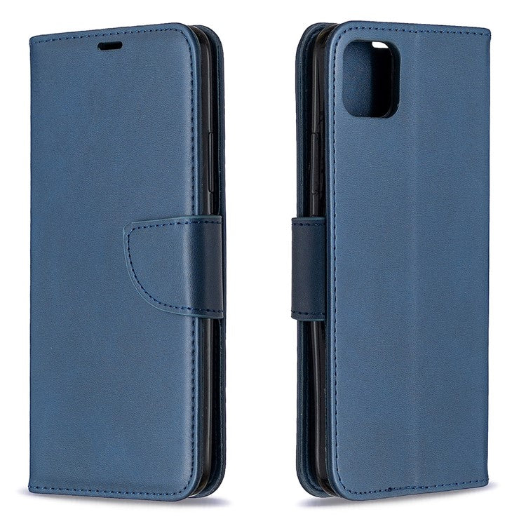 PU Leather Wallet Stand Phone Case for Realme C11 - Blue