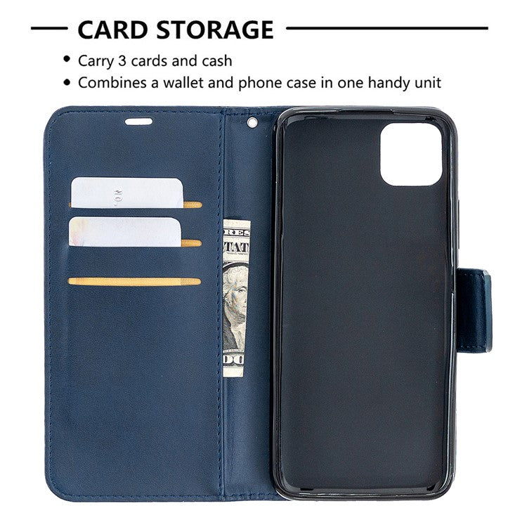 PU Leather Wallet Stand Phone Case for Realme C11 - Blue
