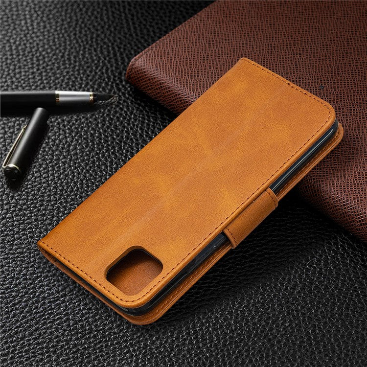 PU Leather Wallet Stand Phone Case for Realme C11 - Light Brown