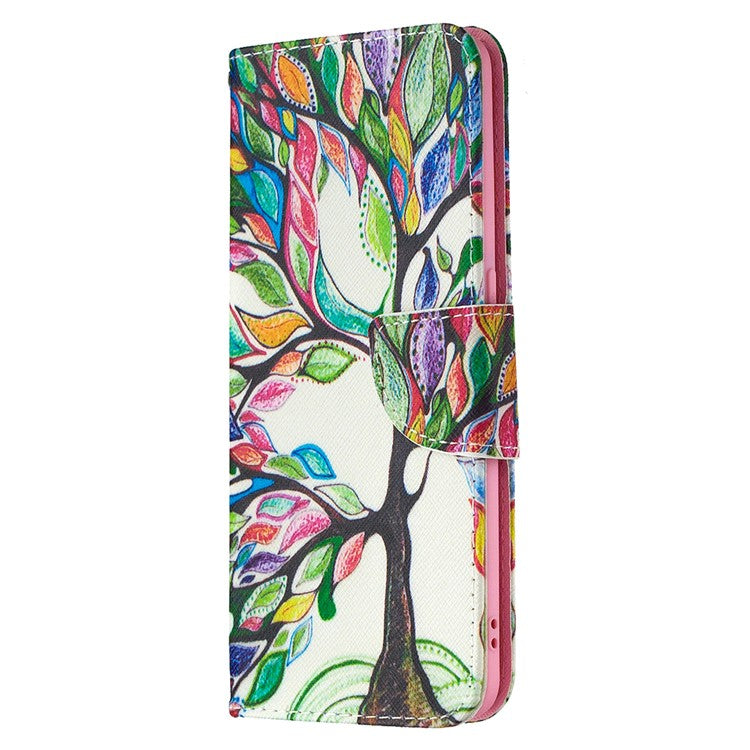 Pattern Printing Leather Wallet Protective Case for Oppo Find X2 Lite - Tree