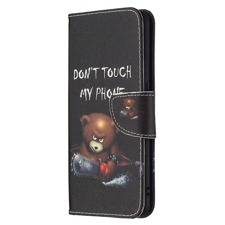 Pattern Printing Leather Wallet Protective Case for Oppo Find X2 Lite - Bear