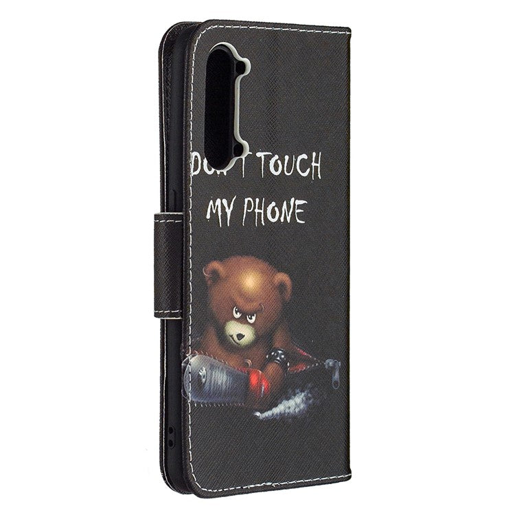 Pattern Printing Leather Wallet Protective Case for Oppo Find X2 Lite - Bear