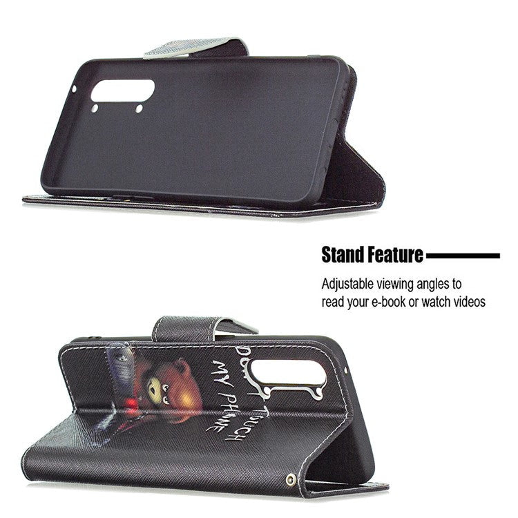 Pattern Printing Leather Wallet Protective Case for Oppo Find X2 Lite - Bear