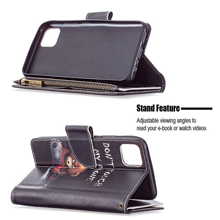 BF03 Pattern Printing Zipper Wallet Leather Phone Case for Realme C11 - Fierce Bear