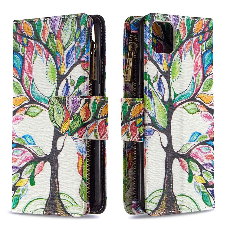 BF03 Pattern Printing Zipper Wallet Leather Phone Case for Realme C11 - Life Tree