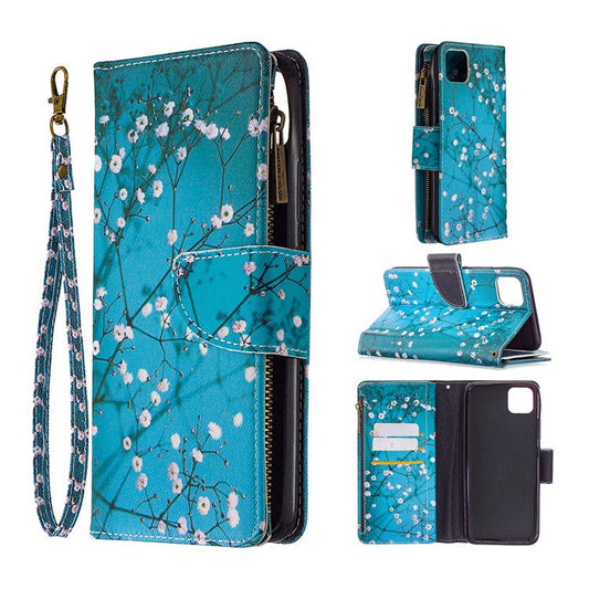 BF03 Pattern Printing Zipper Wallet Leather Phone Case for Realme C11 - Plum Blossom