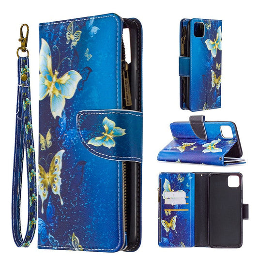 BF03 Pattern Printing Zipper Wallet Leather Phone Case for Realme C11 - Beautiful Butterfly