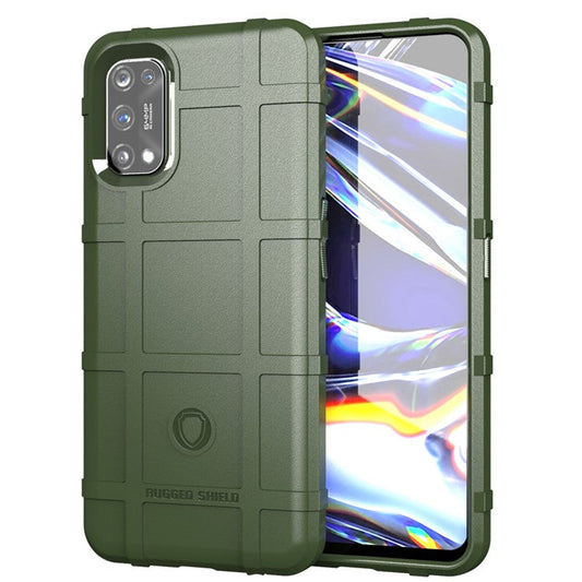 Anti-shock Square Grid Texture Thicken TPU Case for OPPO Realme 7 Pro - Green