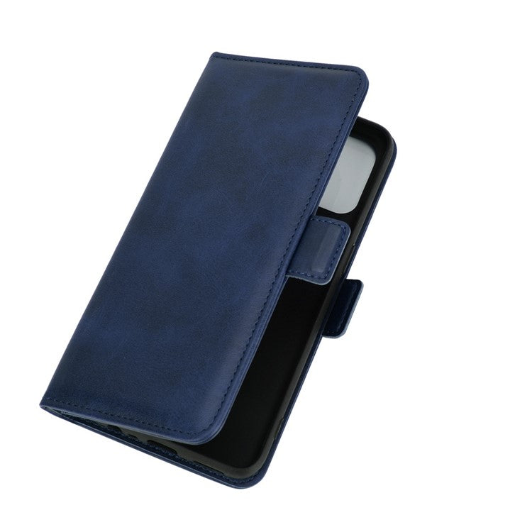 Magnetic Double Clasp Leather Wallet Stand Cover for OPPO A53 (2020) - Blue