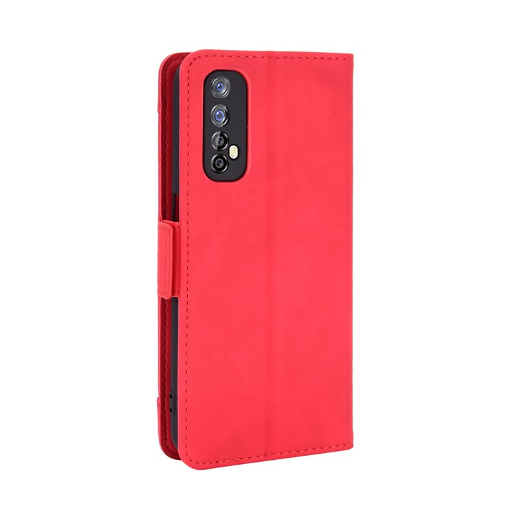 Wallet Stand Leather Case with Multiple Card Slots for Realme 7 / Realme Narzo 20 Pro - Red