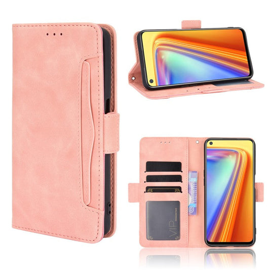 Wallet Stand Leather Case with Multiple Card Slots for Realme 7 / Realme Narzo 20 Pro - Pink