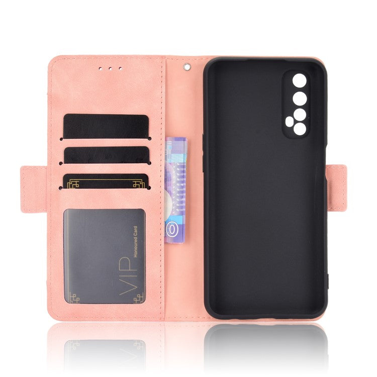 Wallet Stand Leather Case with Multiple Card Slots for Realme 7 / Realme Narzo 20 Pro - Pink
