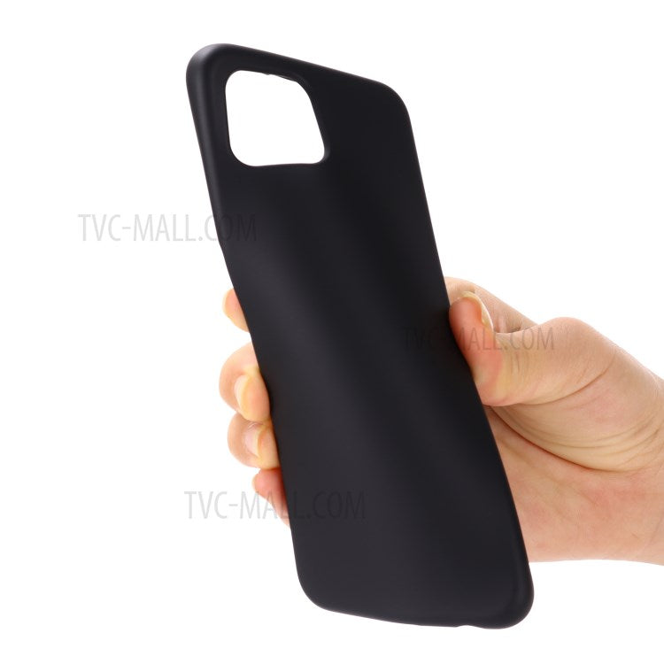 Liquid Silicone Cell Phone Cover with Strap for OPPO A92s - Black