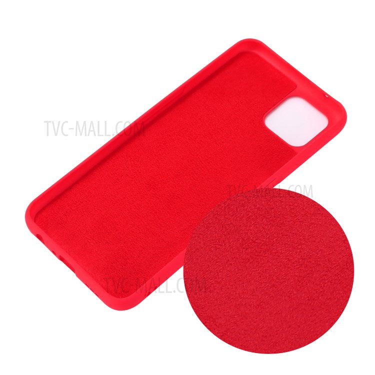 Liquid Silicone Cell Phone Cover with Strap for OPPO A92s - Red