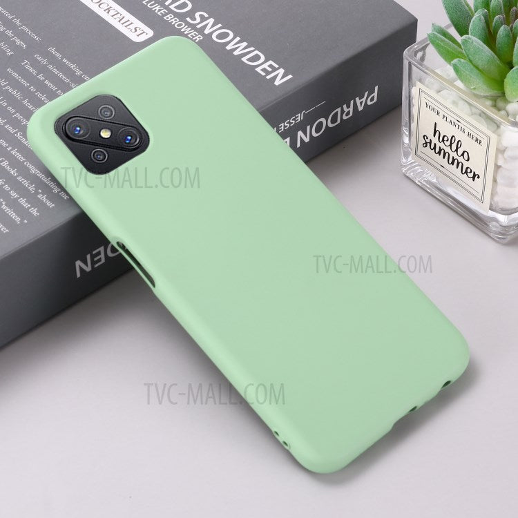 Liquid Silicone Cell Phone Cover with Strap for OPPO A92s - Green