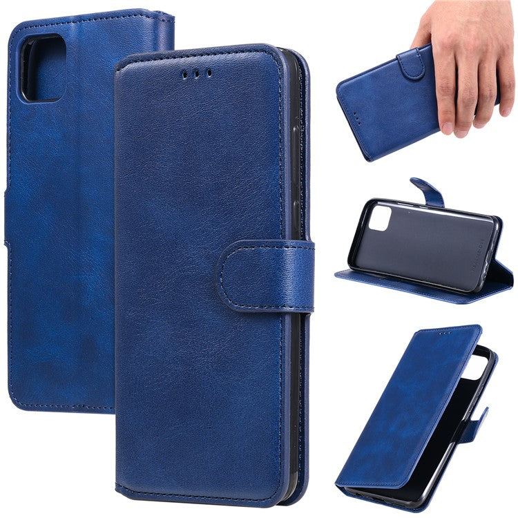 Classic Style Wallet + Stand Flip Leather Phone Case for Realme C11 - Blue