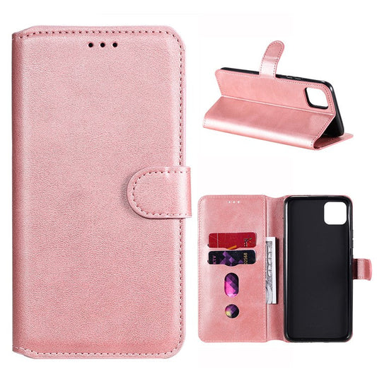 Classic Style Wallet + Stand Flip Leather Phone Case for Realme C11 - Rose Gold