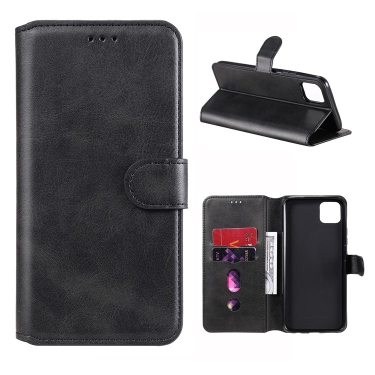 Classic Style Wallet + Stand Flip Leather Phone Case for Realme C11 - Black