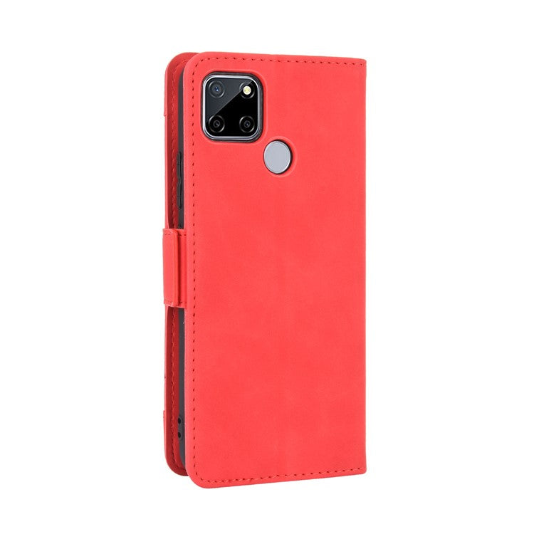 Multiple Card Slots Protective Cover for OPPO A15 Stand Leather Case - Red