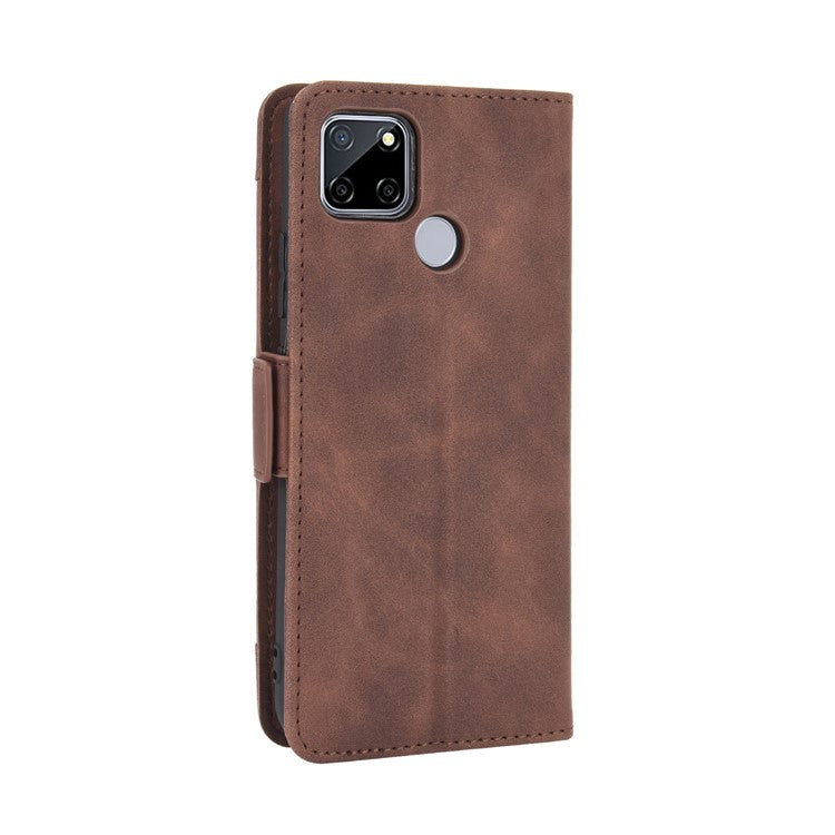 Multiple Card Slots Protective Cover for OPPO A15 Stand Leather Case - Brown