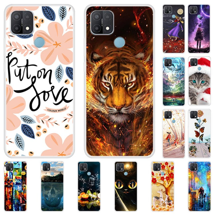 Pattern Printing TPU Phone Back Case for Oppo A15 - Girl