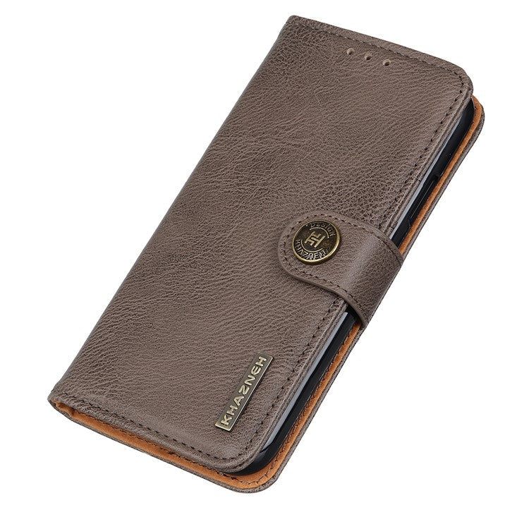 KHAZNEH Retro Style Folio Flip Leather Protector Wallet Stand Case Cover for Oppo Reno5 5G/Find X3 Lite - Khaki