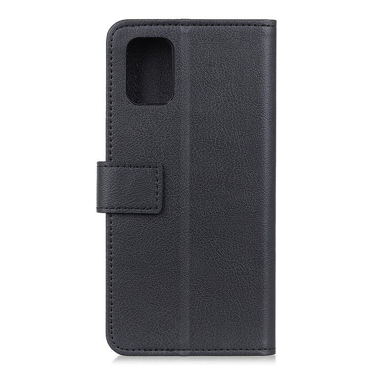 PU Leather Wallet Mobile Shell Stand Case for Oppo Reno5 5G - Black