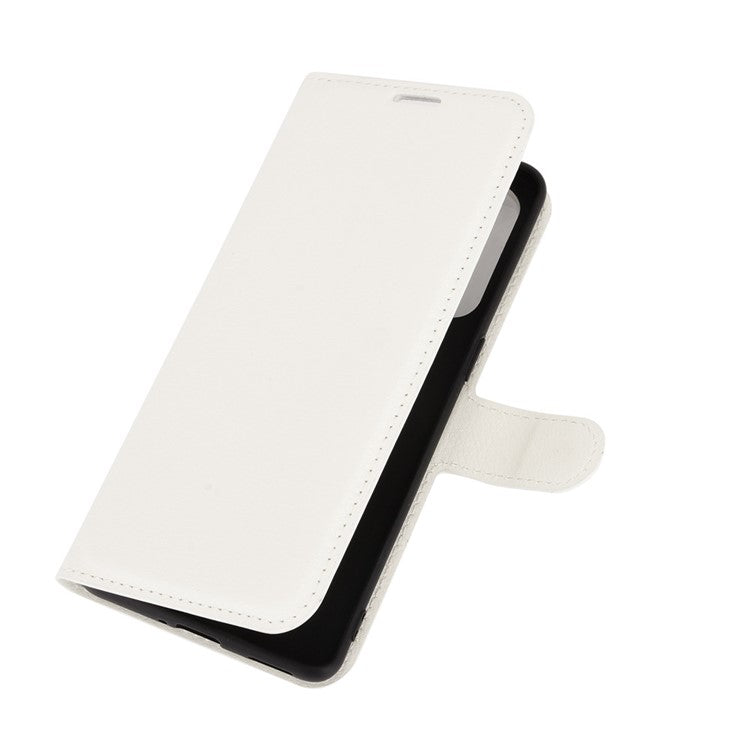 Litchi Texture Leather Phone Protective Cover with Wallet Stand Design for Oppo Reno5 5G/Reno5 4G/Reno5 K/Find X3 Lite - White