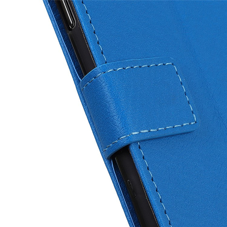 Wallet Stand Design PU Leather Phone Cover Shell Case for Oppo A93 5G - Blue