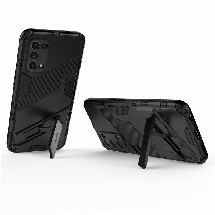 Shockproof PC + TPU Hybrid Phone Case Cover with Kickstand for Oppo Reno5 5G/Reno5 4G/Reno5 K/Find X3 Lite - Baby Blue