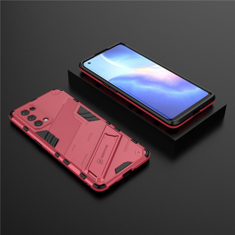 Shockproof PC + TPU Hybrid Phone Case Cover with Kickstand for Oppo Reno5 Pro 5G - Rose