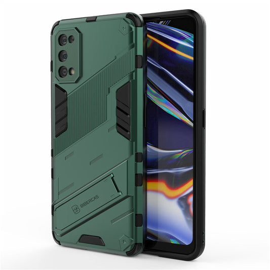 Shockproof PC + TPU Hybrid Phone Case Cover with Kickstand for Realme 7 Pro - Green
