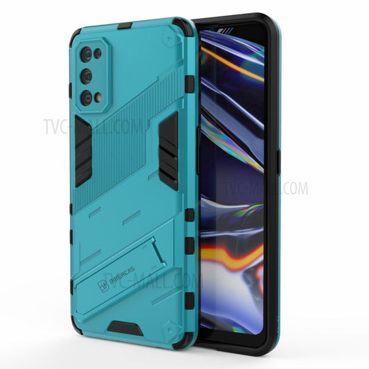 Shockproof PC + TPU Hybrid Phone Case Cover with Kickstand for Realme 7 Pro - Baby Blue