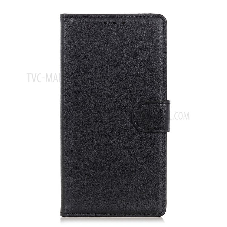 Wallet Stand Design Folio Flip Litchi Skin Leather Case Protective Shell for Oppo Find X3/Find X3 Pro - Black