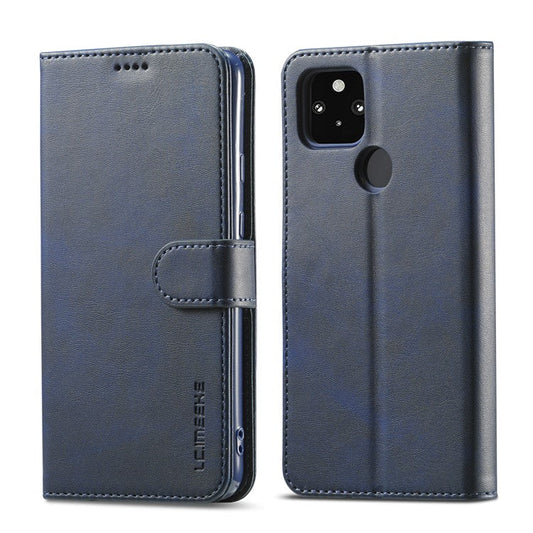 LC.IMEEKE Wallet Stand Leather Shell Phone Cover Case for OPPO A15 / A15s - Blue