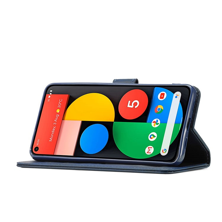 LC.IMEEKE Wallet Stand Leather Shell Phone Cover Case for OPPO A15 / A15s - Blue