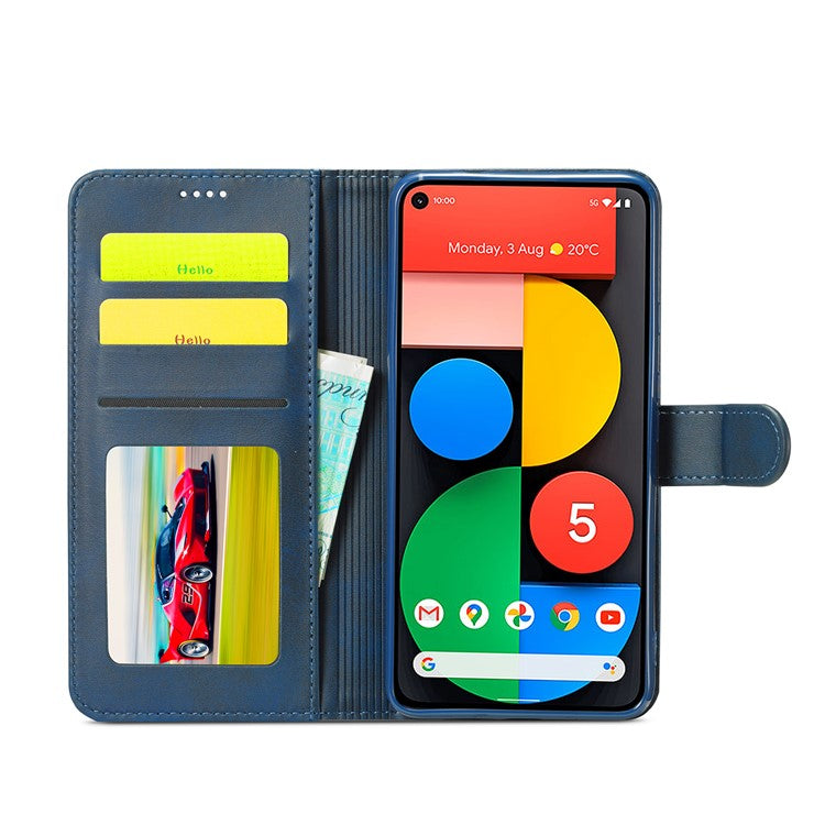 LC.IMEEKE Wallet Stand Leather Shell Phone Cover Case for OPPO A15 / A15s - Blue