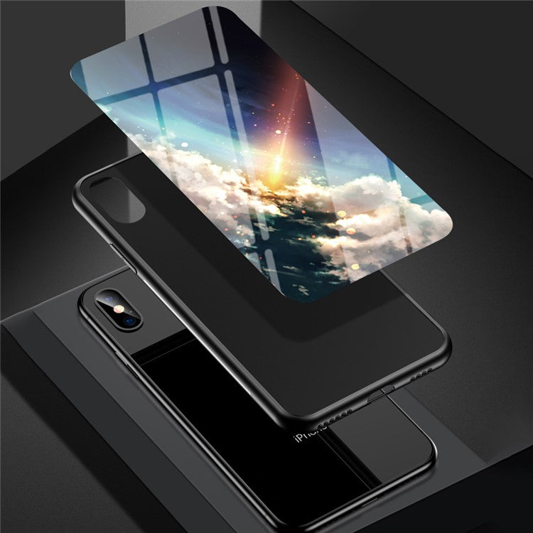 Starry Sky Pattern Tempered Glass Anti-Scratch Hybrid Cell Phone Case for Realme GT 5G - Meteor