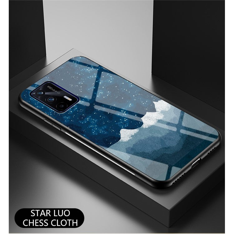 Starry Sky Pattern Tempered Glass Anti-Scratch Hybrid Cell Phone Case for Realme GT 5G - Starry Sky