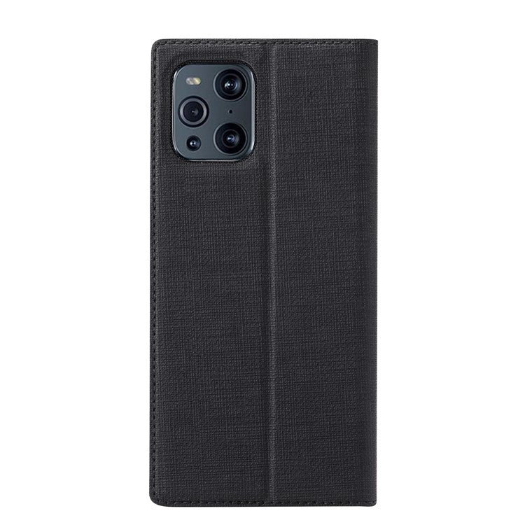 VILI DMX Series Card Holder Design Leather Stand Phone Cover Case for Oppo Find X3 Pro - Black