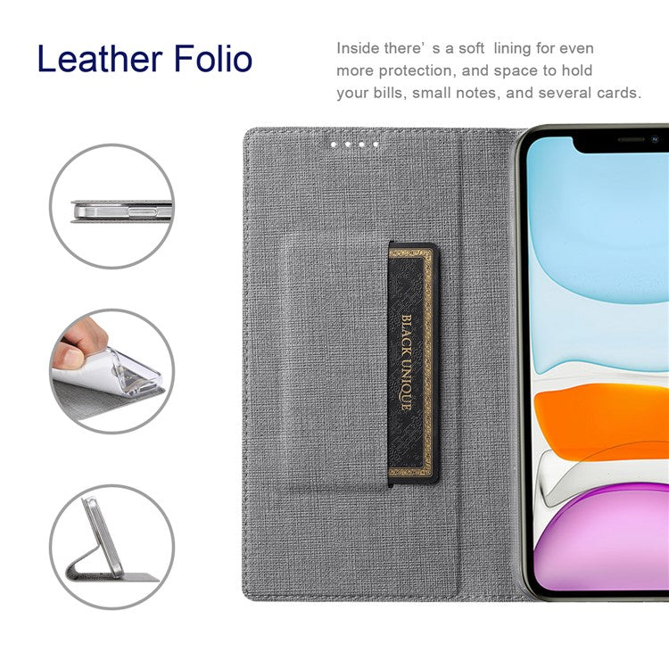 VILI DMX Series Card Holder Design Leather Stand Phone Cover Case for Oppo Find X3 Pro - Grey