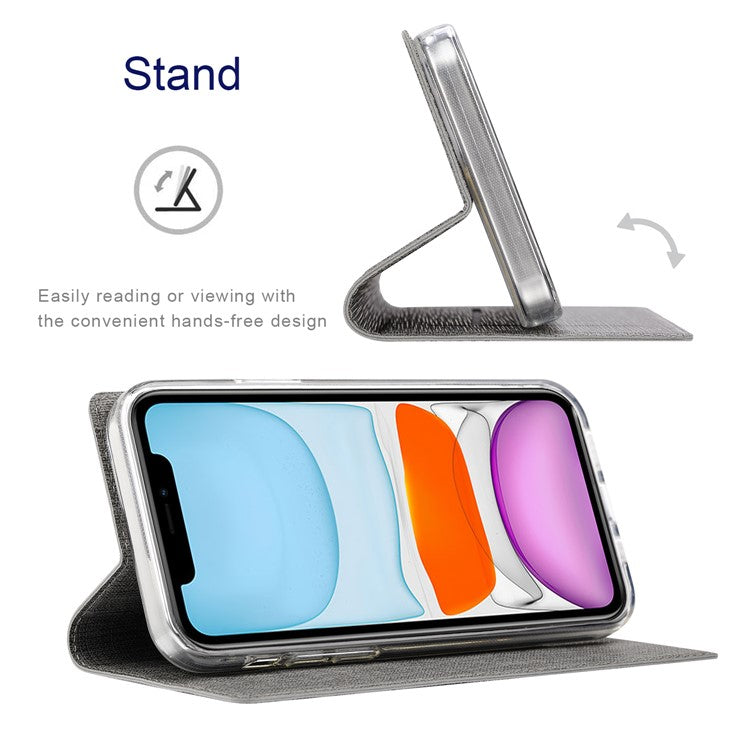 VILI DMX Series Card Holder Design Leather Stand Phone Cover Case for Oppo Find X3 Pro - Grey